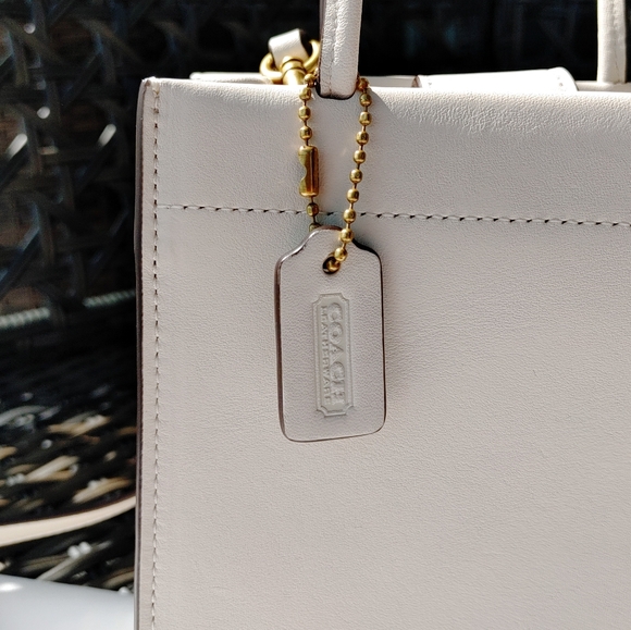 Coach Mini Ivory Leather Satchel Crossbody Bag - Picture 2 of 13